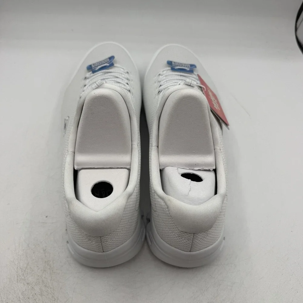 Skechers Glide Step Glistened Shoes Womens Sz 11 W WIDE White Slip On Sneakers
